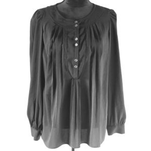 Classy black pleated blouse